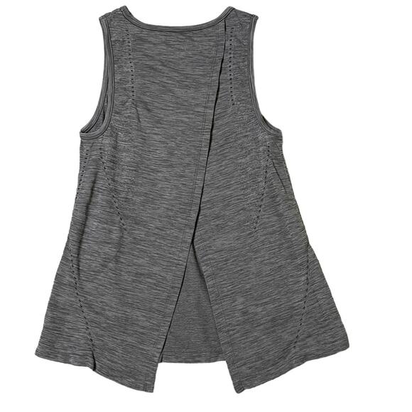 Athleta Foothill Heathered Grey Split Back Tank Top Size XS - Picture 2 of 4